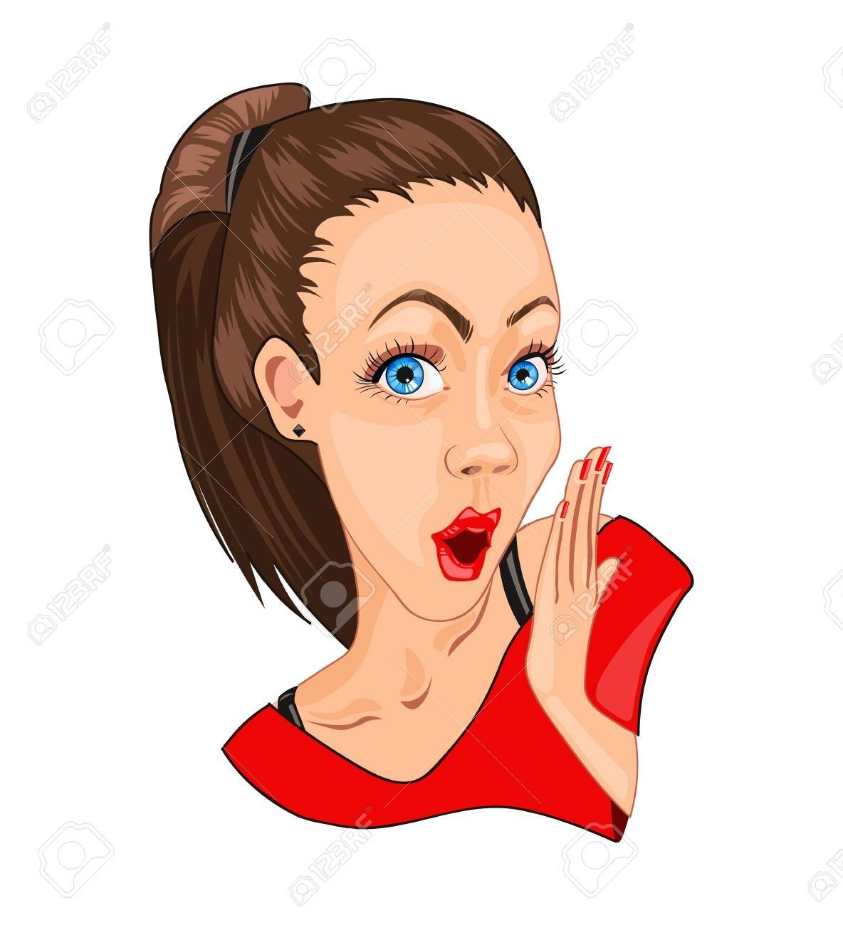 Мультяшная женщина удивлена