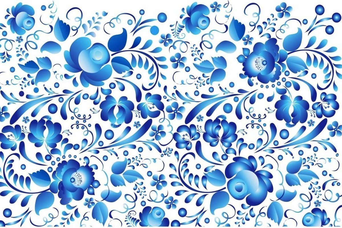 Орнаментная роспись Гжель