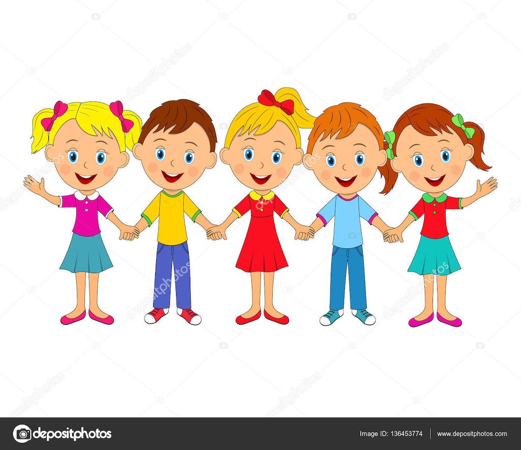 Мальчик и девочка взявшись за руки