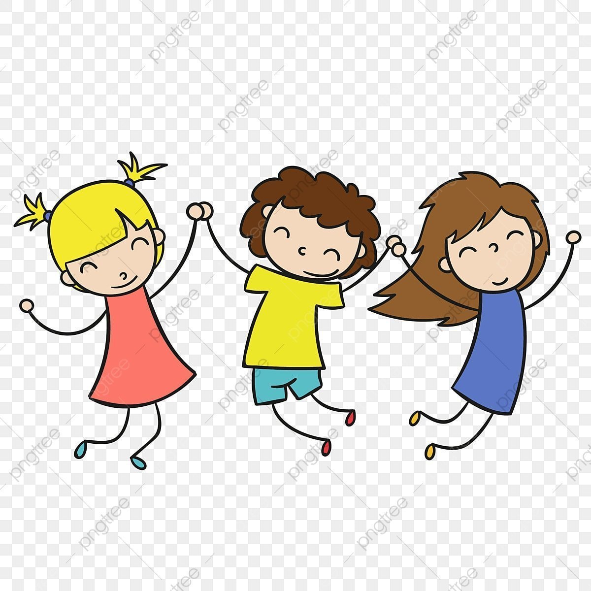 Дети держатся за руки