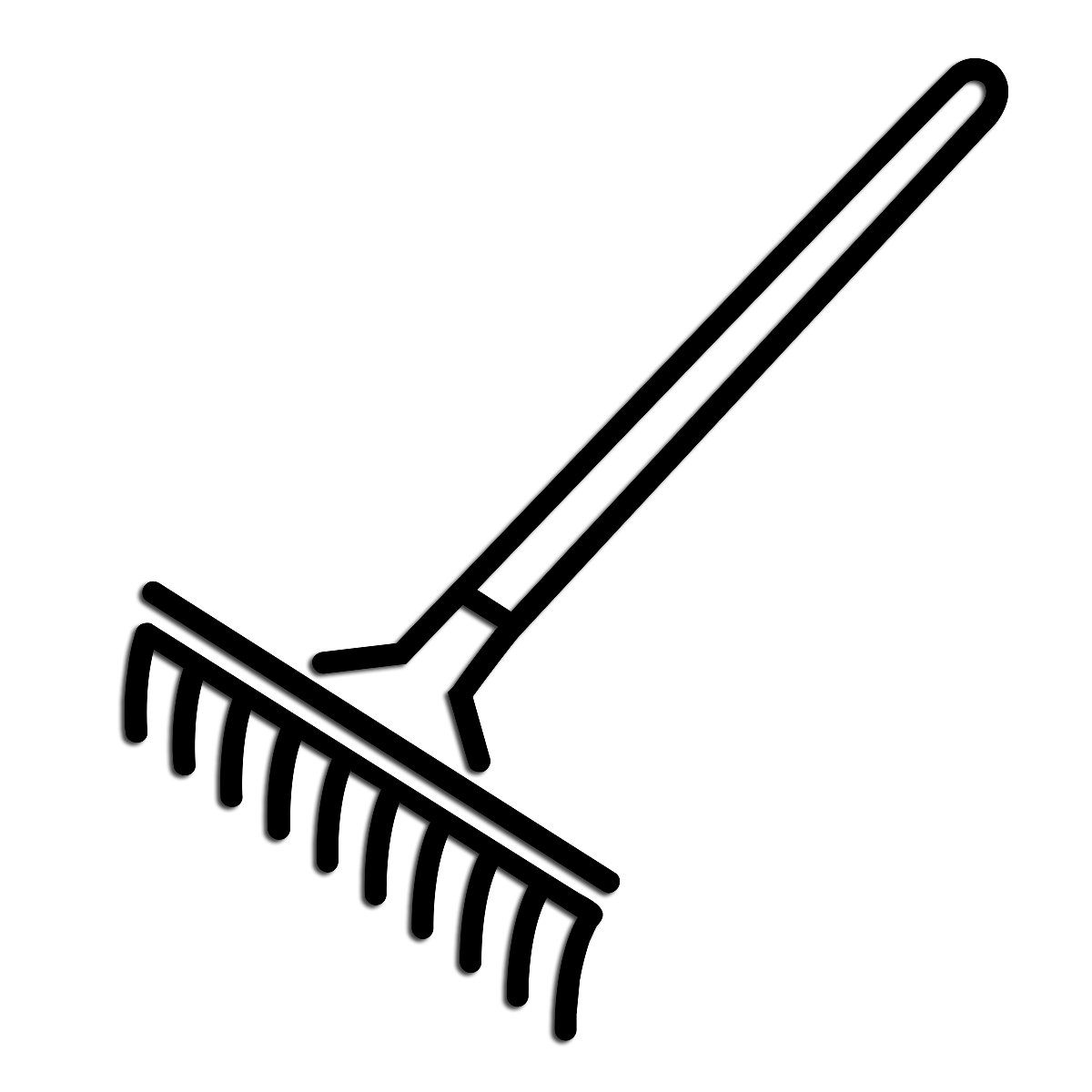 Грабли на белом фоне