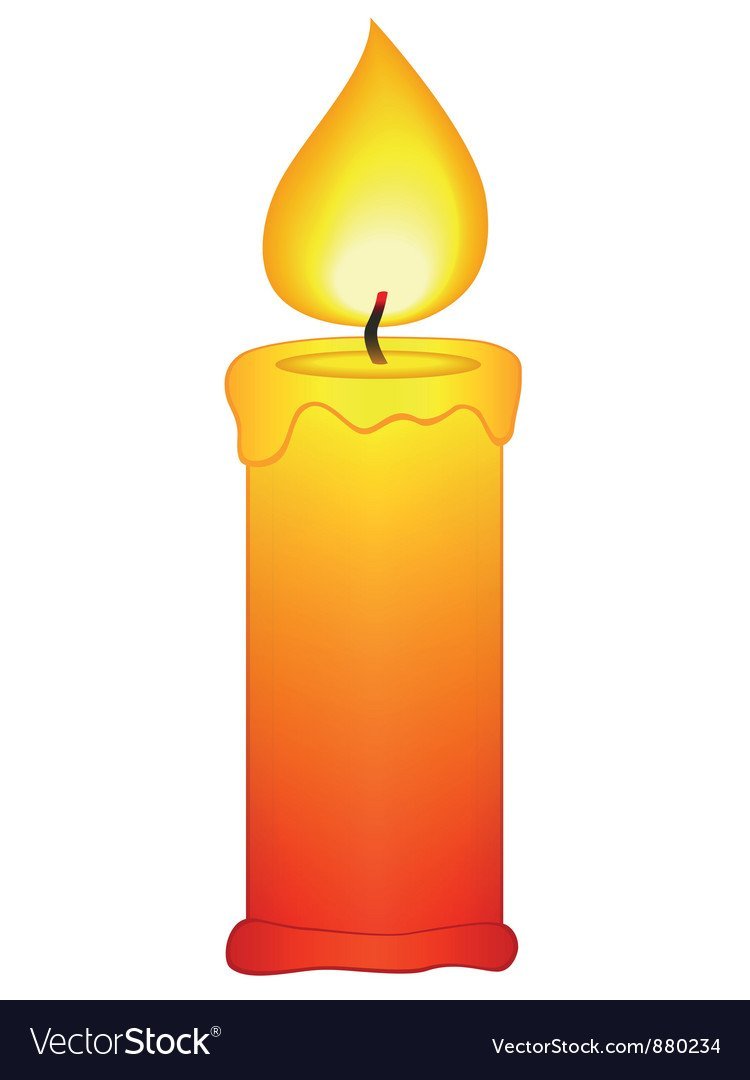 Свеча рисунок на белом фоне