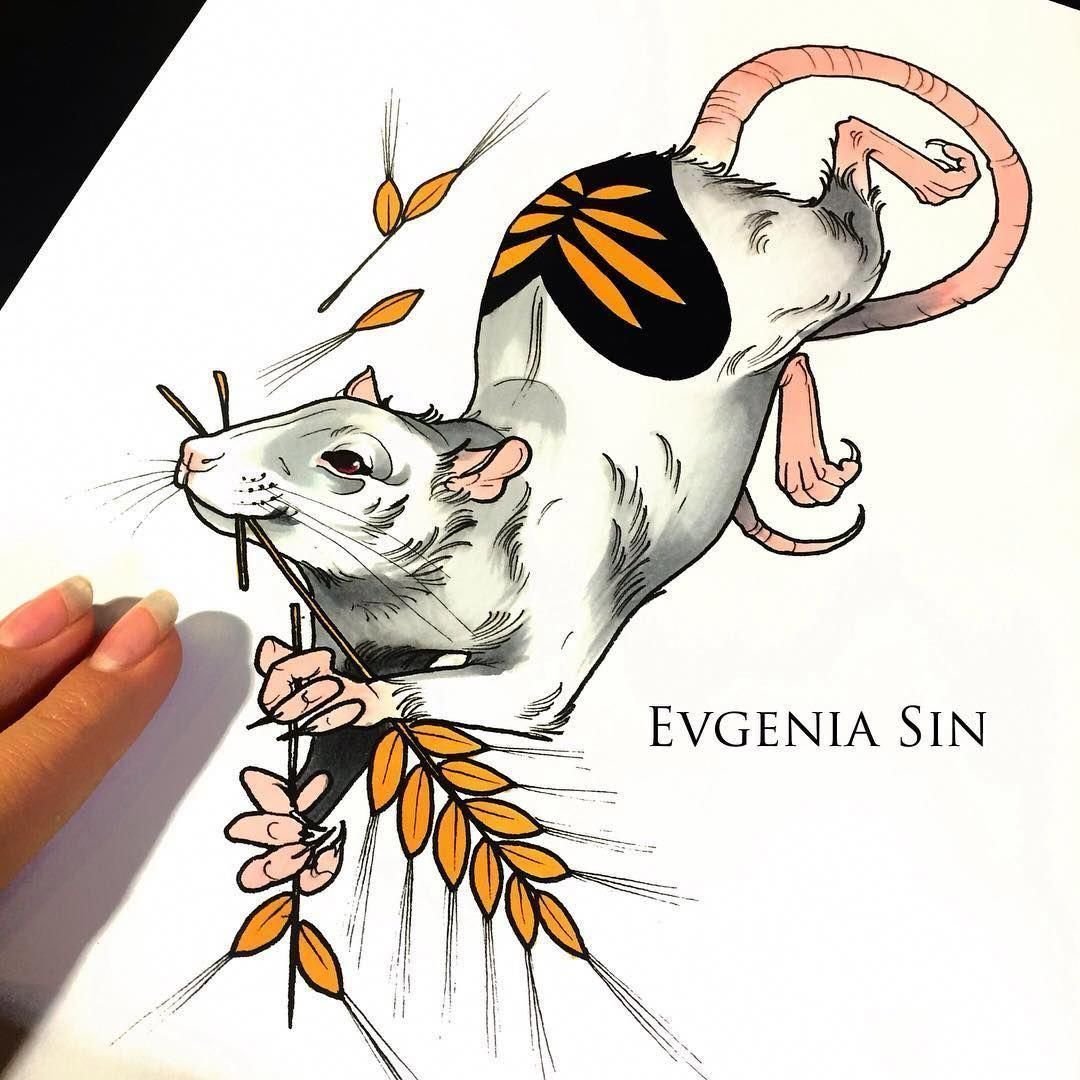 Эскизы тату крыски