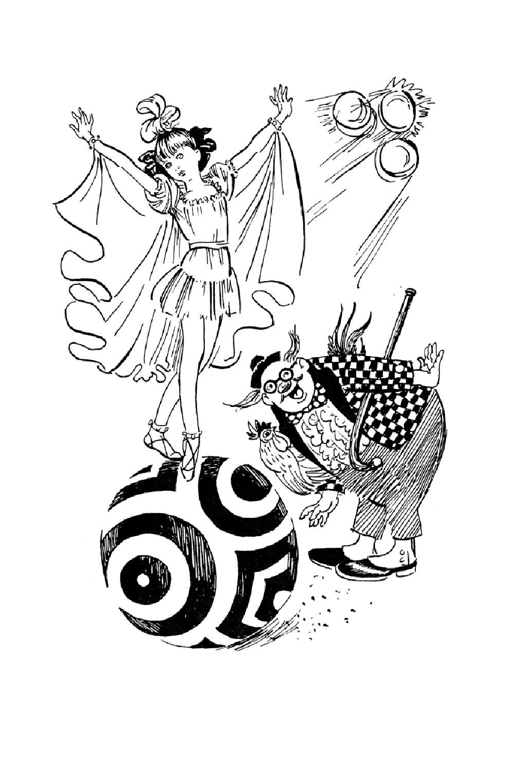 Девочка на шаре Драгунский раскраска