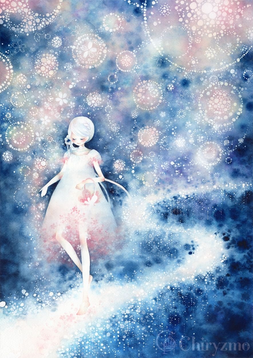 Снежинка девушка арт