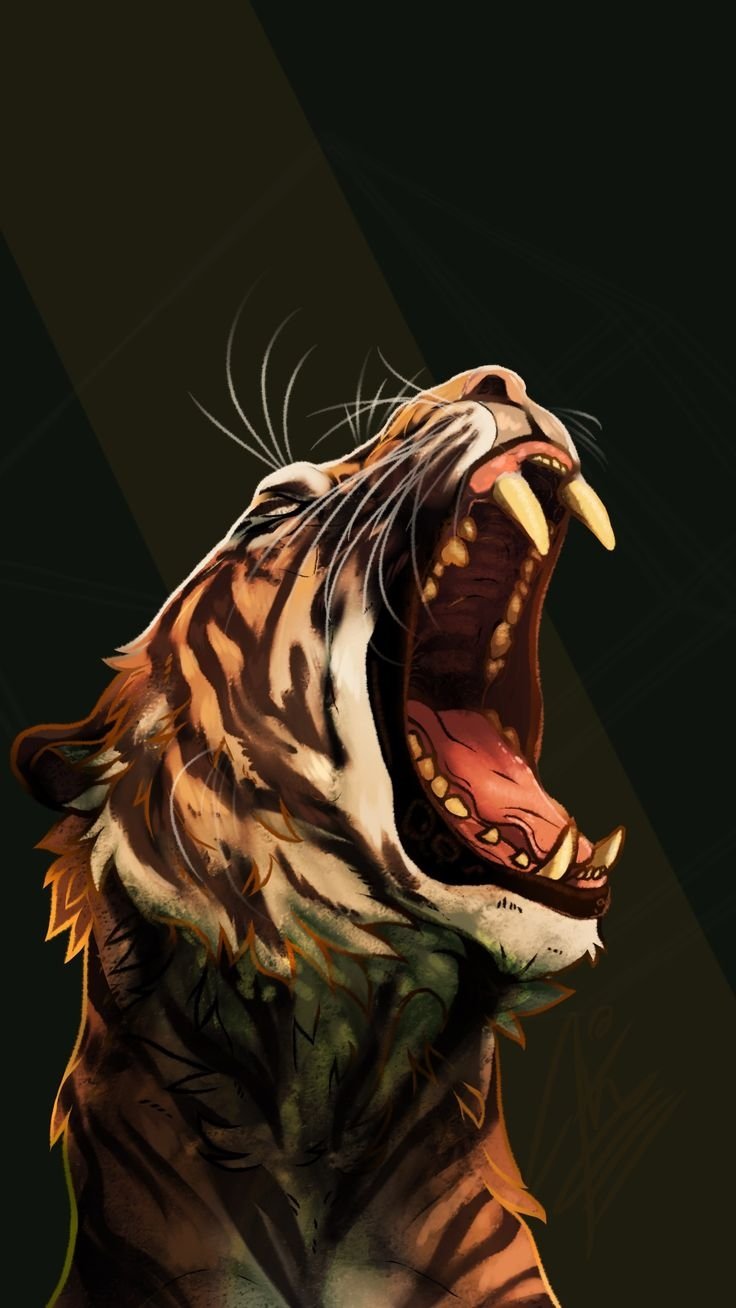 Голова злого тигра