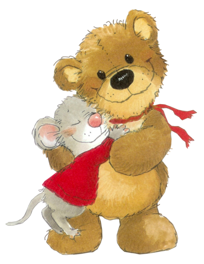 Мишка обнимает