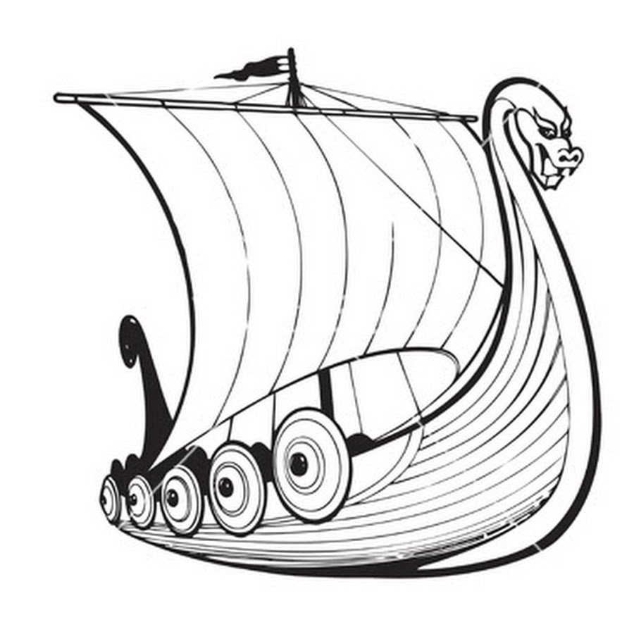 Дракар викингов рисунок