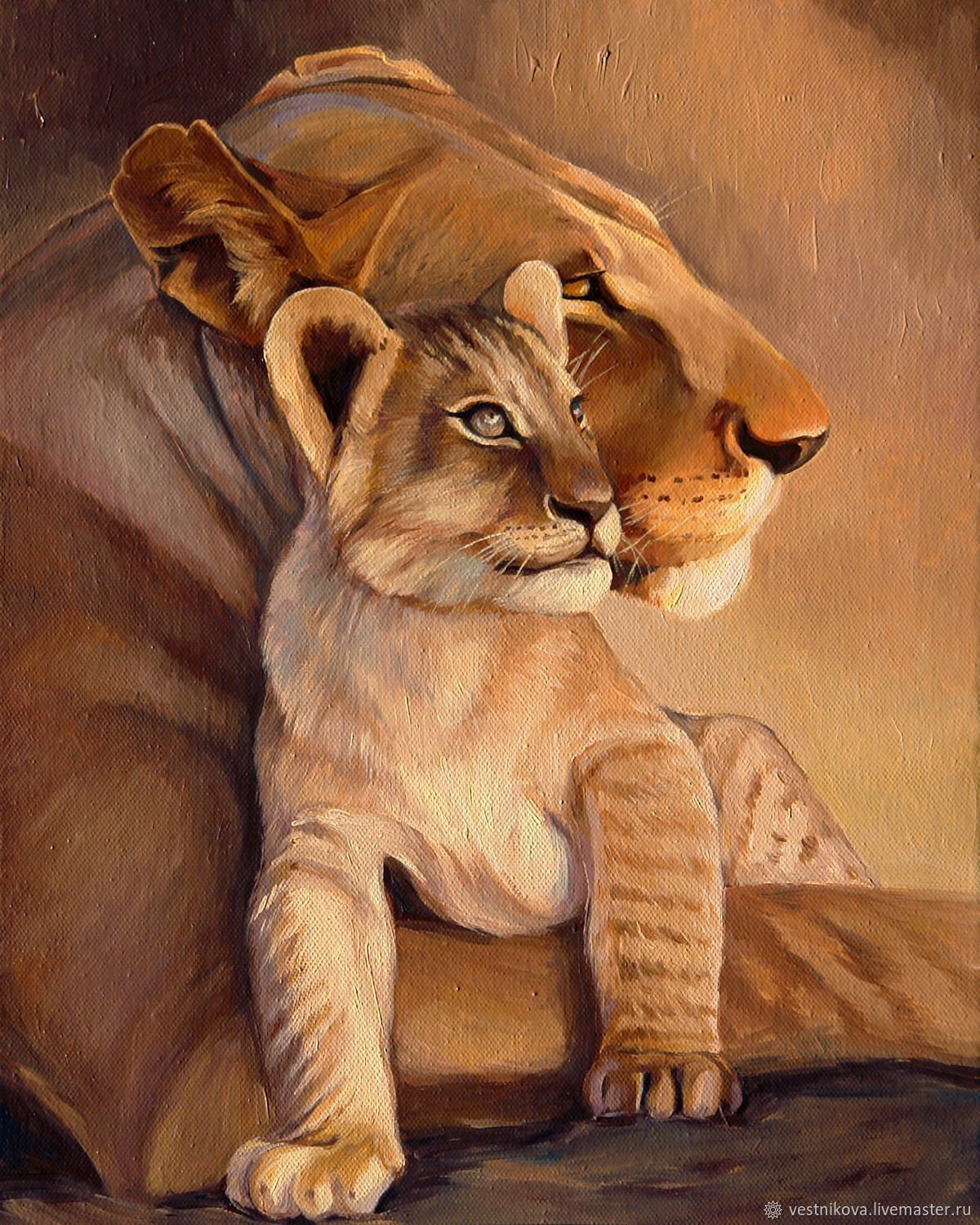 Львица живопись