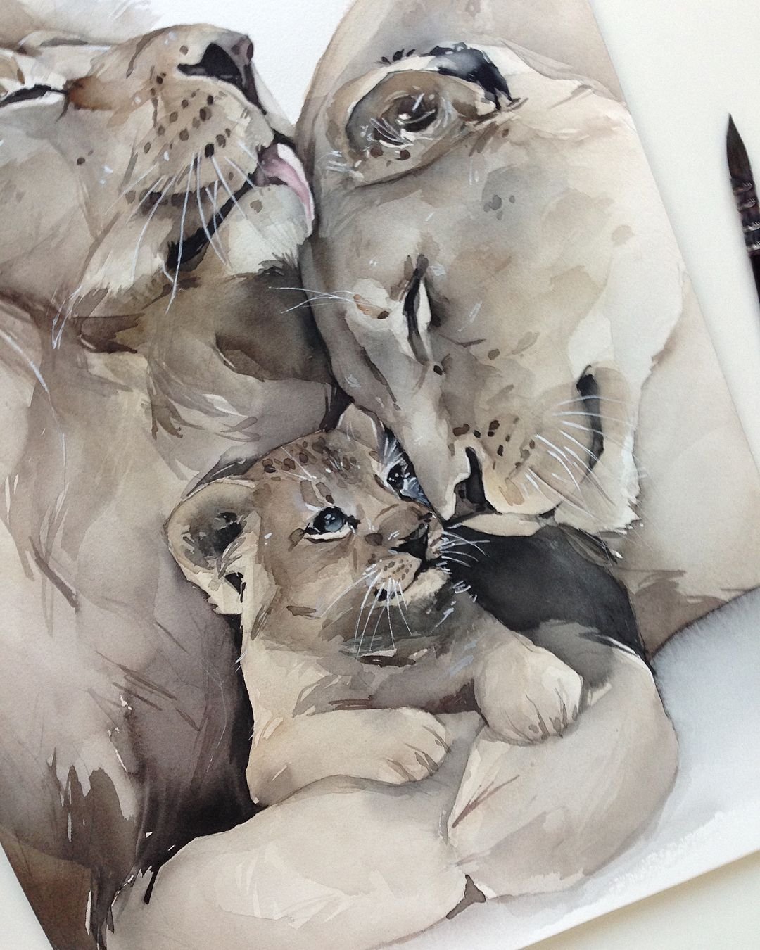 Лев львица и Львенок