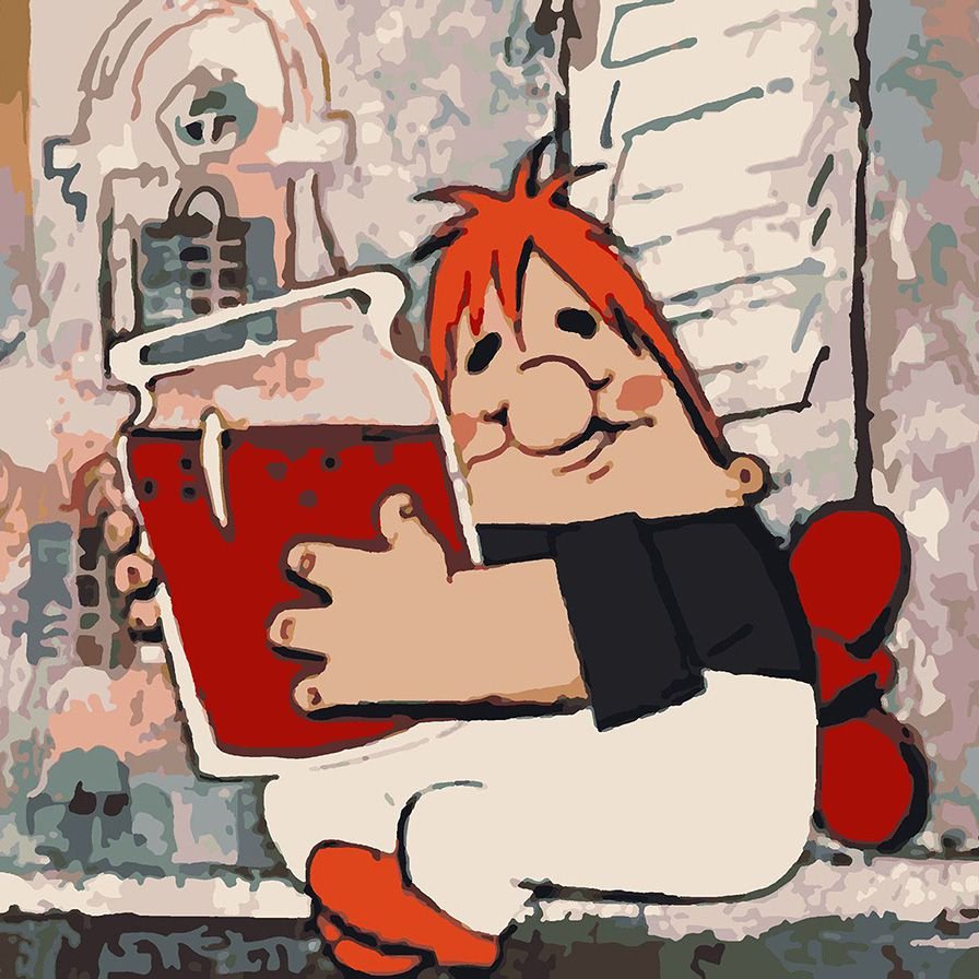 Малыш и Карлсон на прозрачном фоне