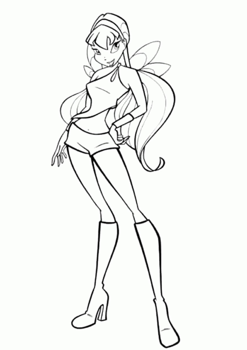 Раскраска Винкс Сиреникс Текна