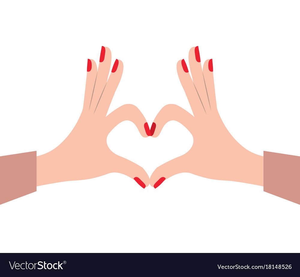Руки в форме сердца вектор