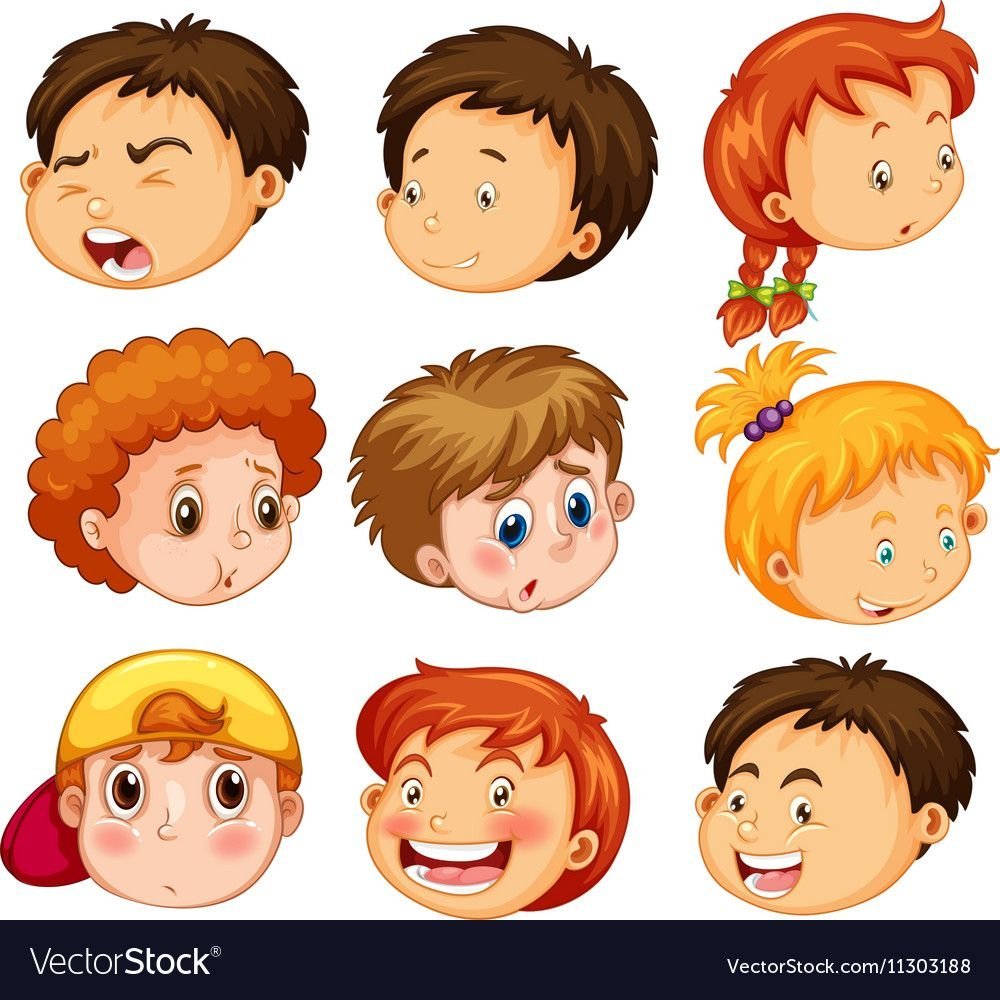 Векторные лица детей