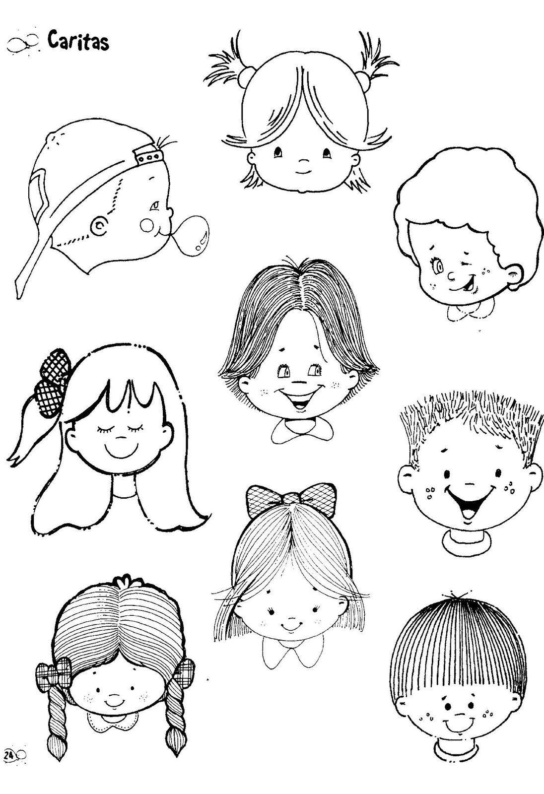 Раскраска детские лица