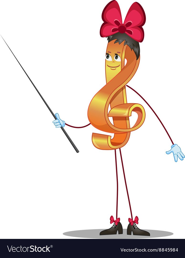 Скрипичный ключ мультяшный