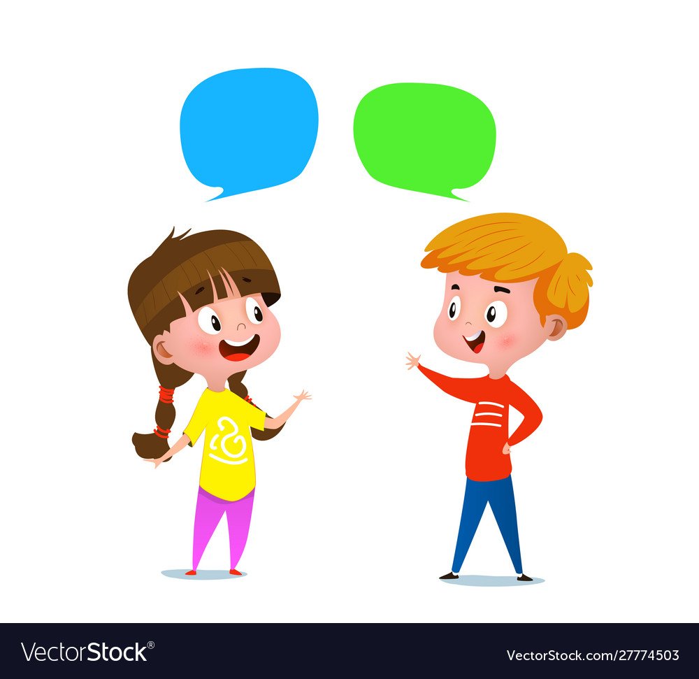 Мальчик и девочка разговаривают