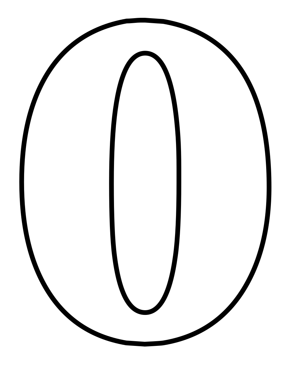 Цифра 0 трафарет