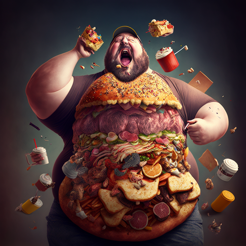 Толстяк с едой