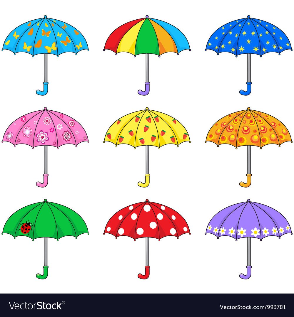 Зонтик цветной для вырезания