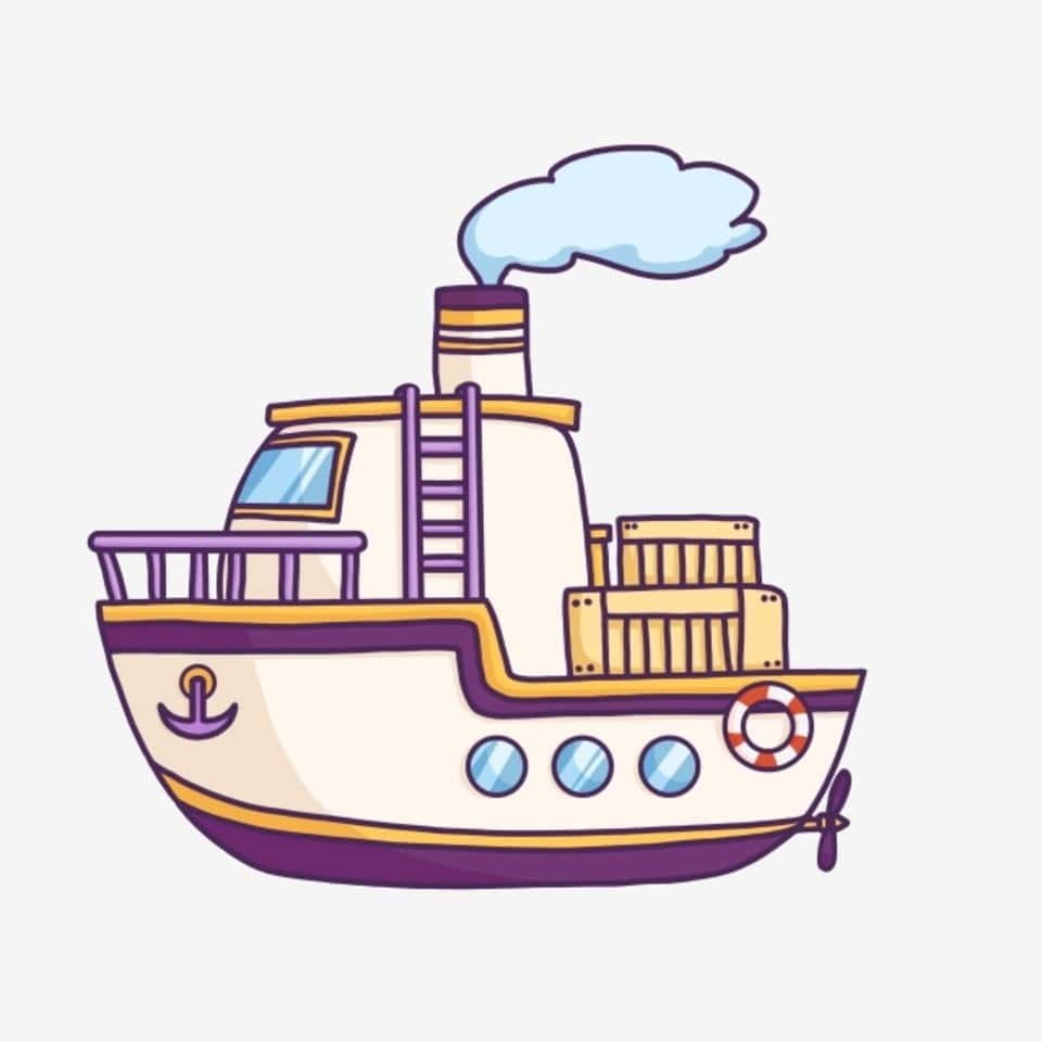 Пароход мультяшный