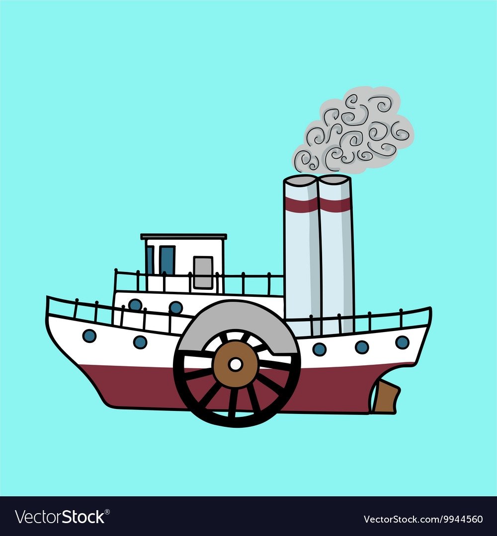 Пароход с флажками