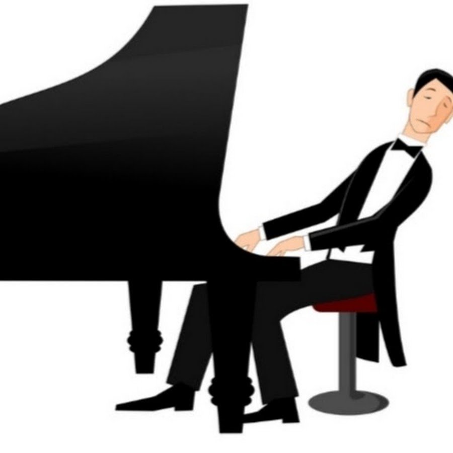 Пианист на прозрачном фоне для детей