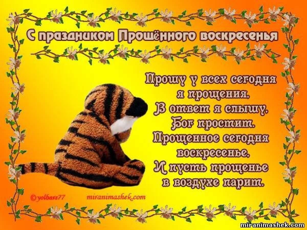 Прошу прощения в прощенное воскресенье