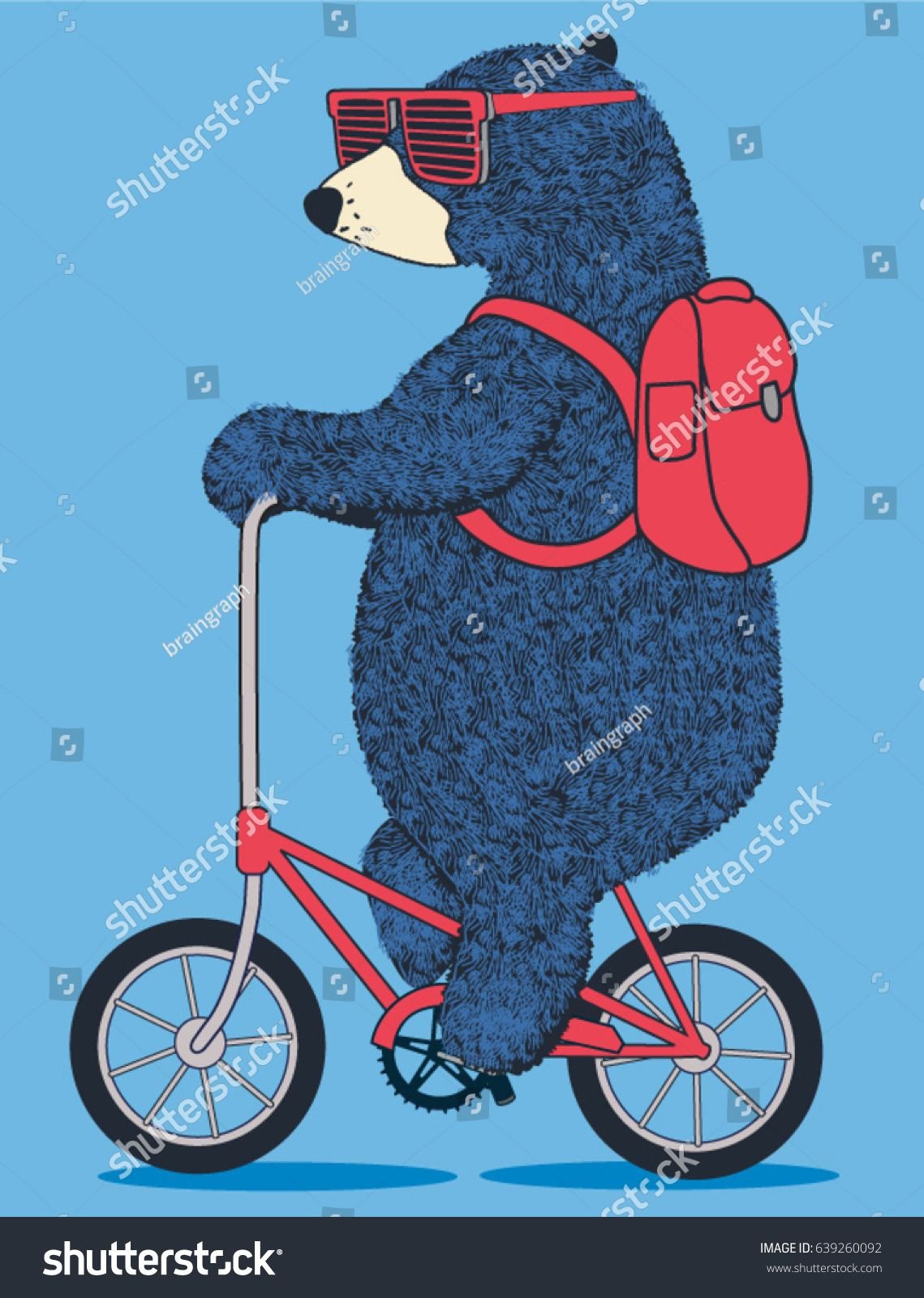 Медведь на велосипеде рисунок
