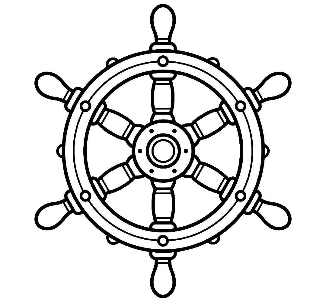 Чертеж штурвала корабля