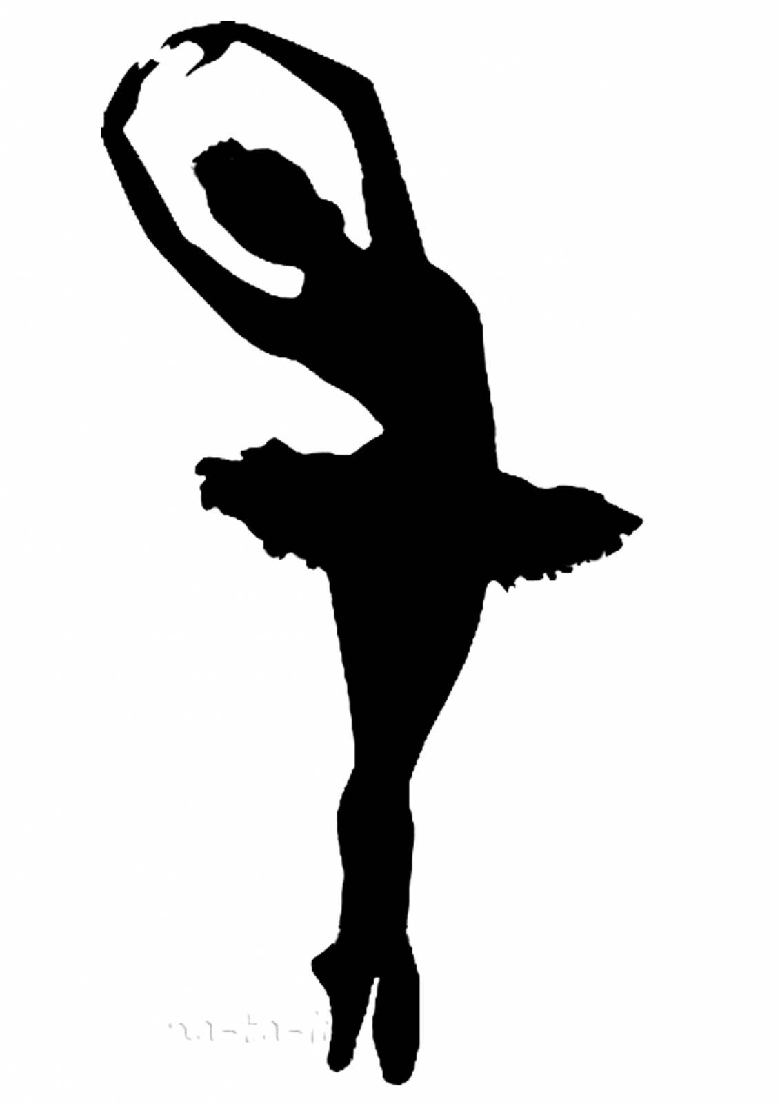 Балерина силуэт на синем фоне