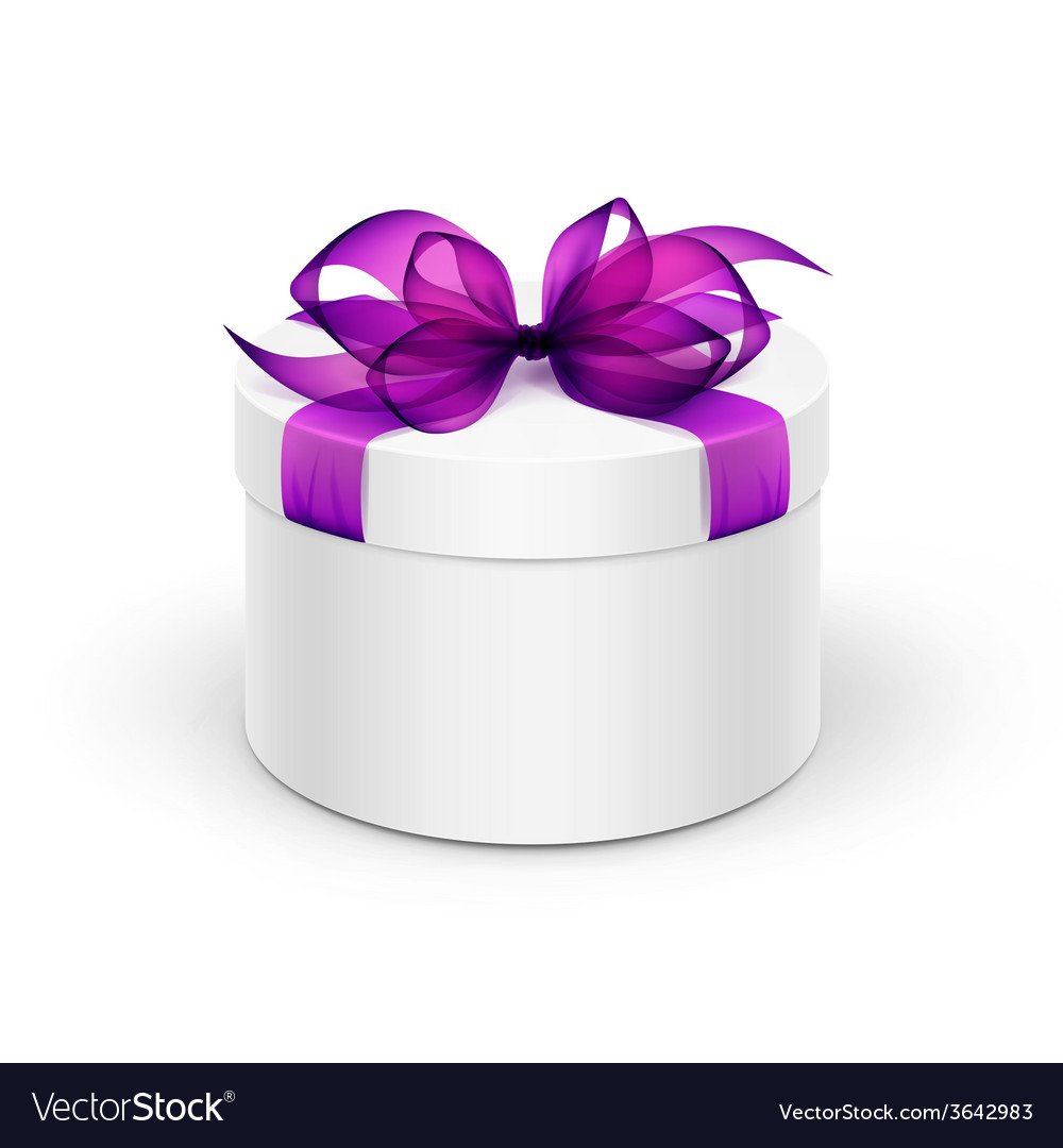 Круглая коробка с бантиком