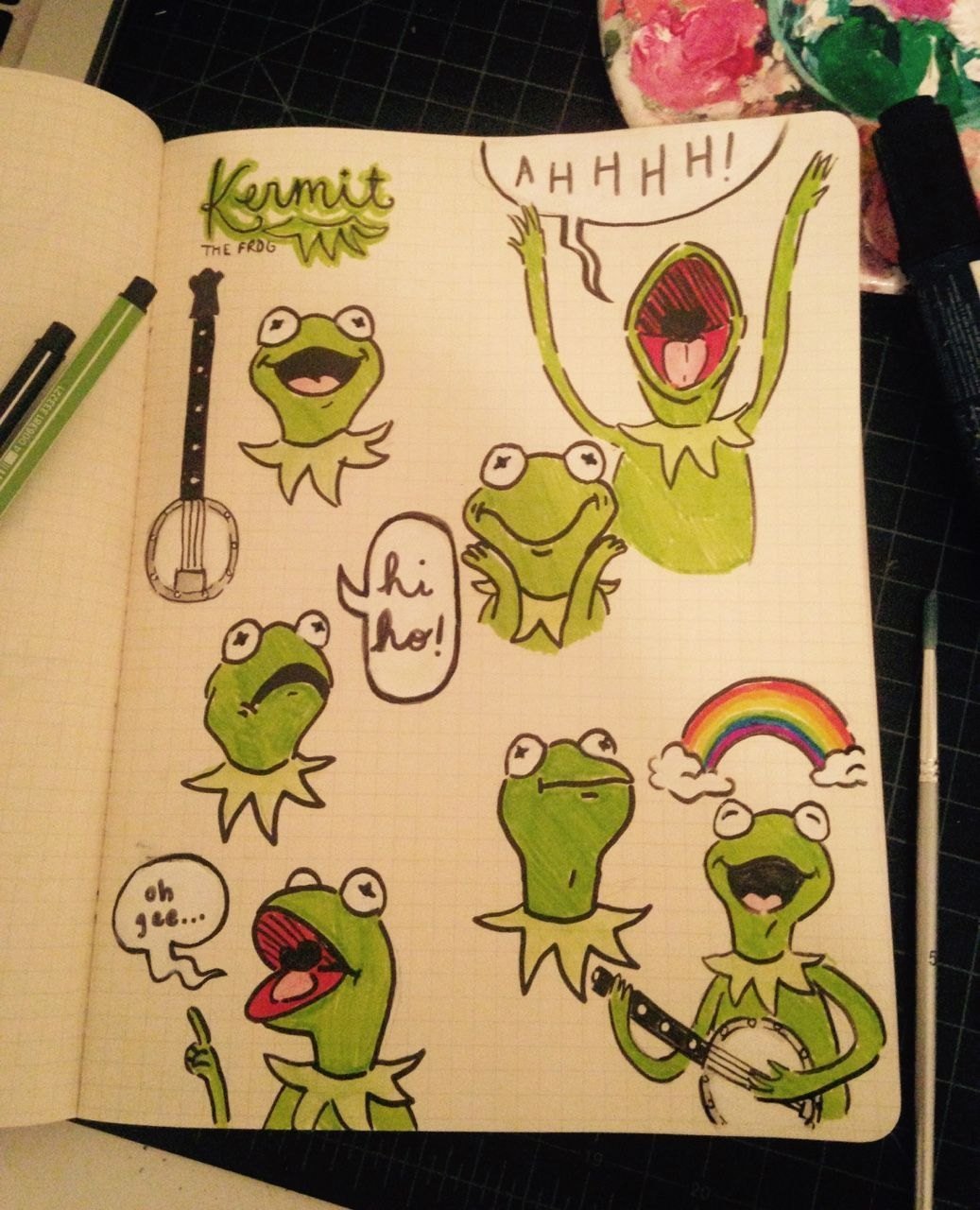 Милая лягушка рисунок лёгкий