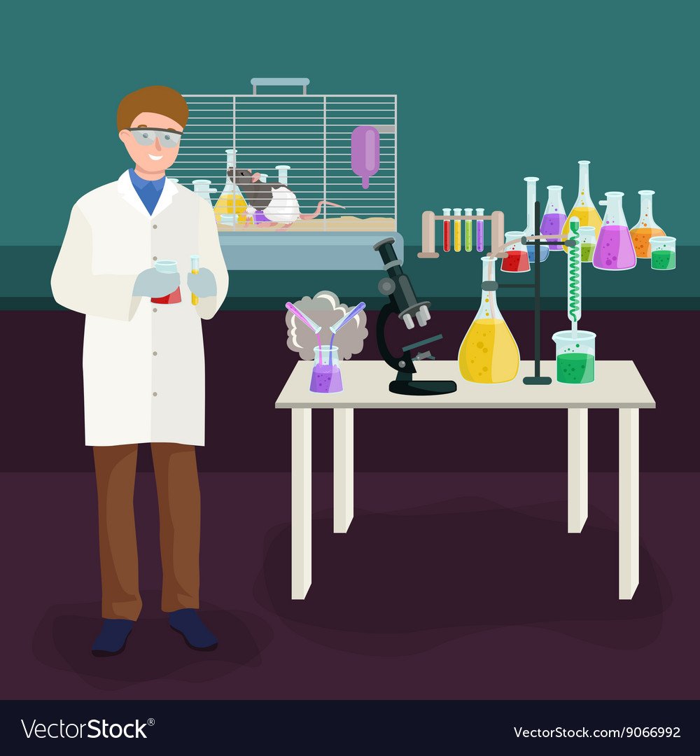 Ученые в лаборатории иллюстрации