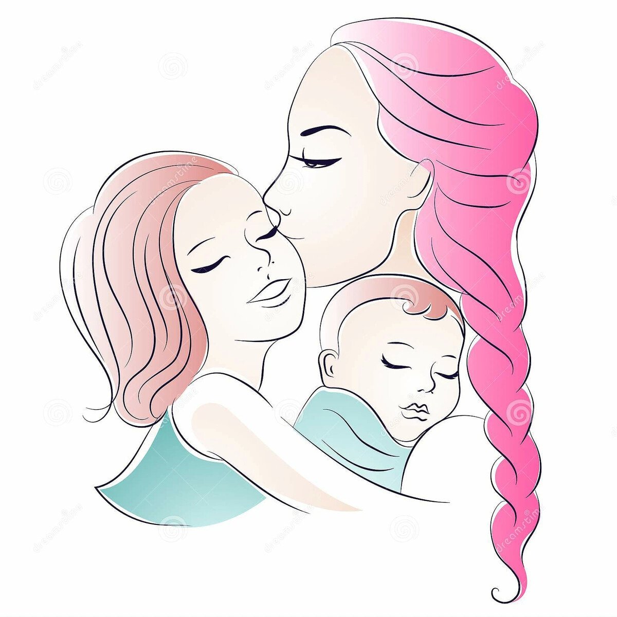 Мама и две дочери вектор