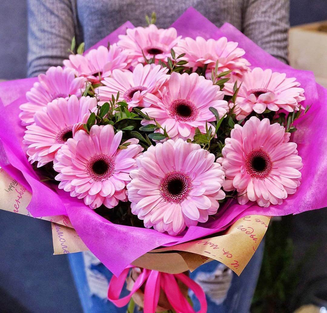 Монобукеты герберы