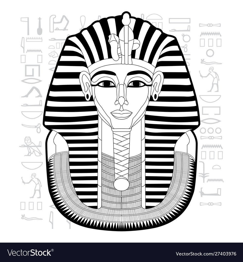 Маска фараона Тутанхамона изо 5. Портрет Тутанхамона маска фараона. Маска Тутанхамона рисунок 5. Фараон Египта Тутанхамон эскиз. Эскиз маска фараона