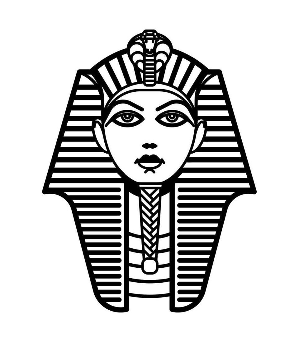 Раскраски Египет фараон Тутанхамон