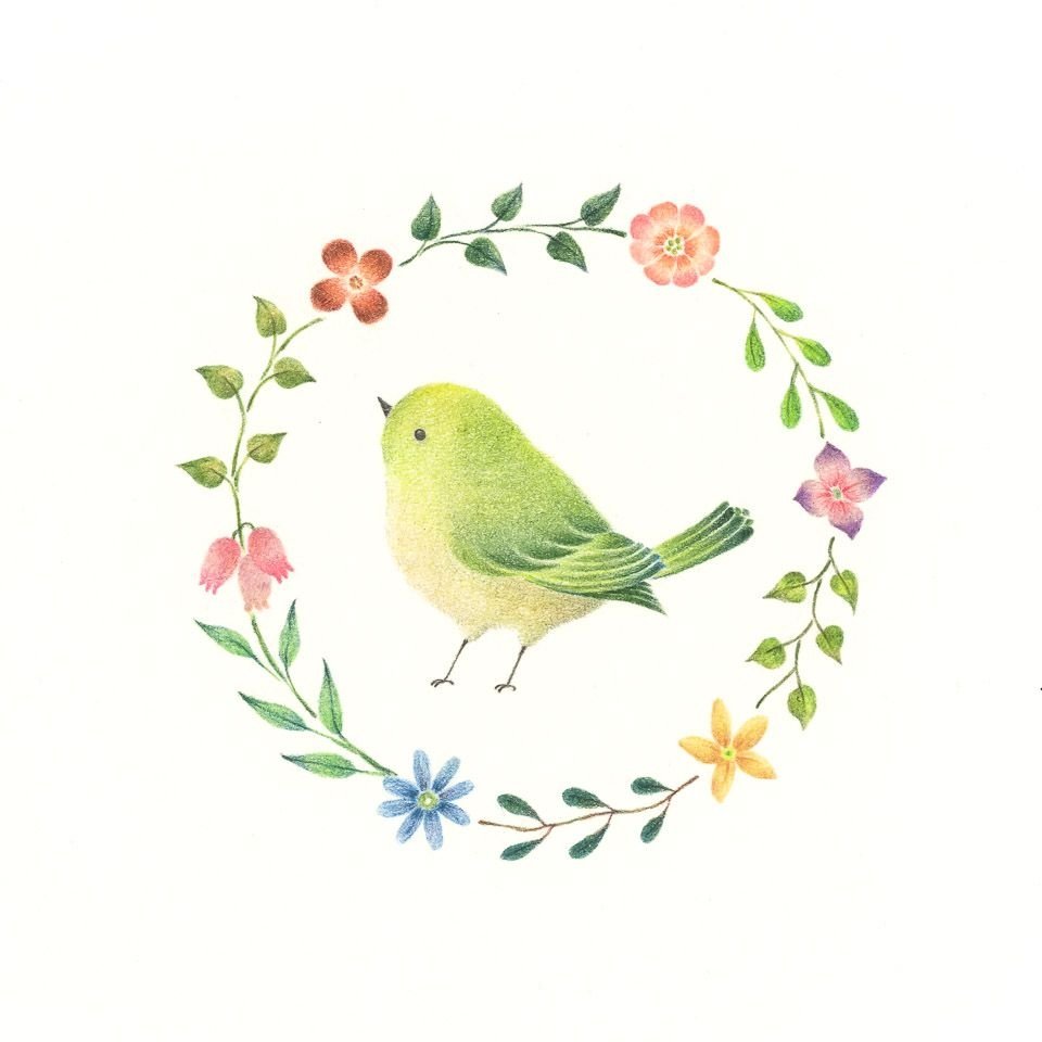 Венок с птичками