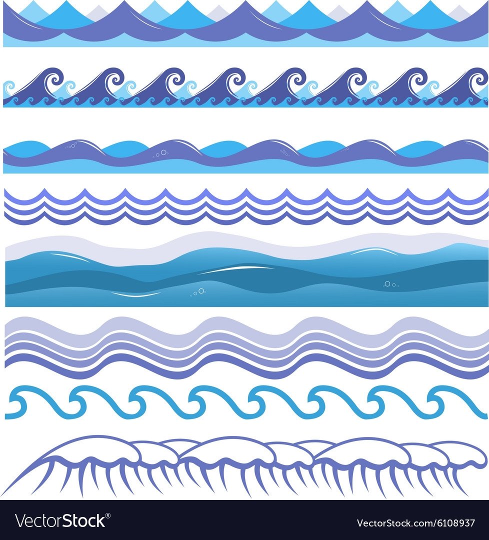 Линейный орнамент в полосе морской