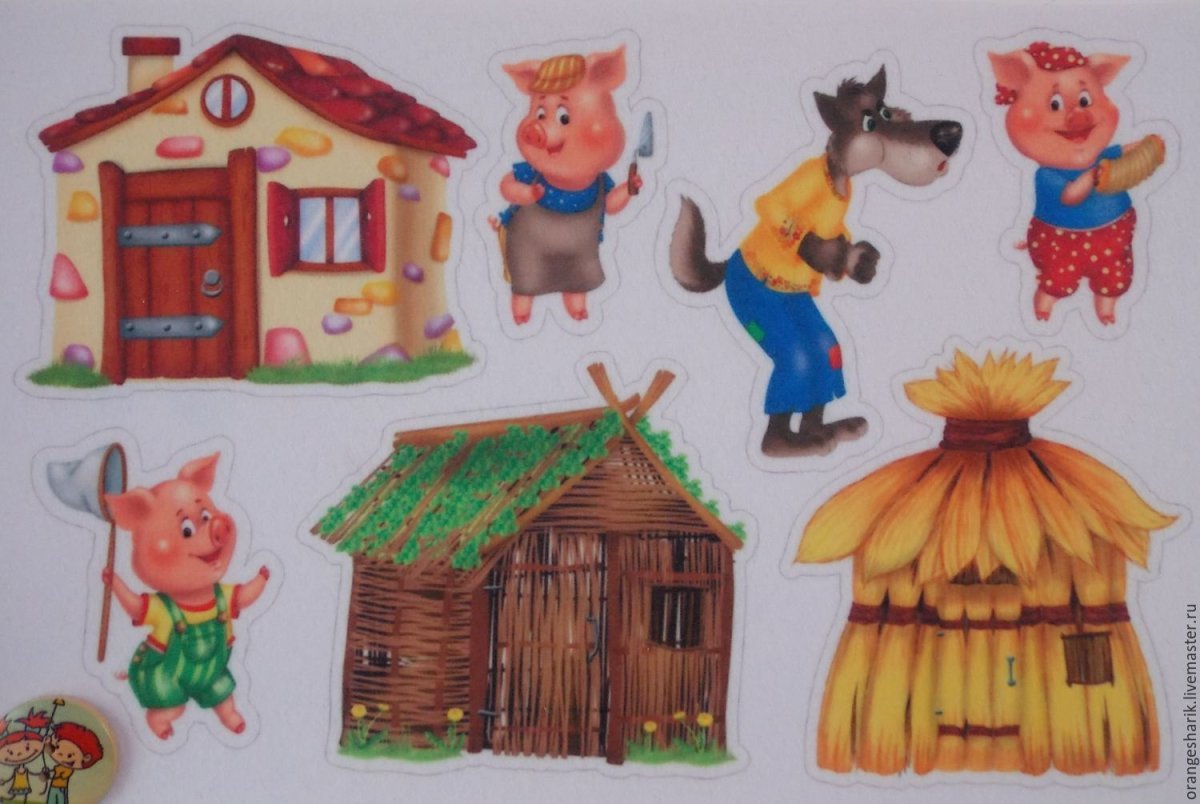 Домик для поросят рисование