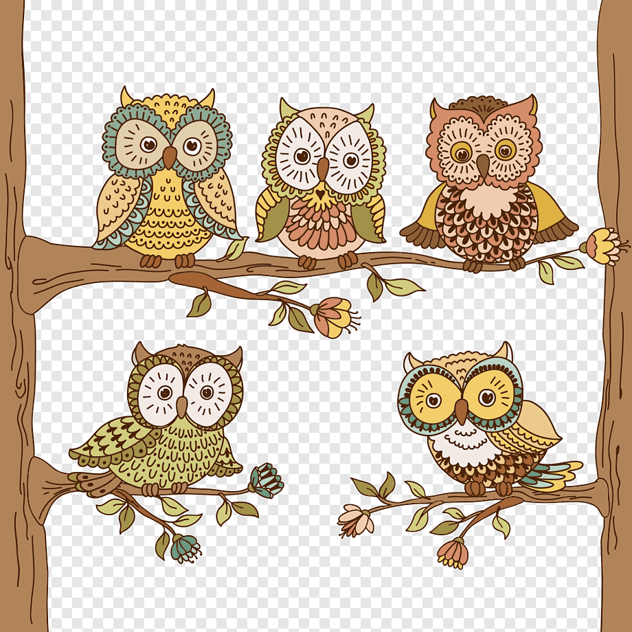 Совушки на веточке