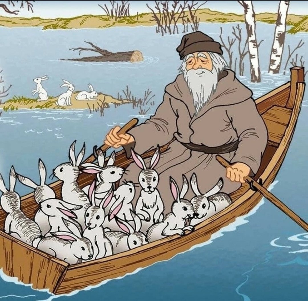 Дед Мазай и зайцы карикатура