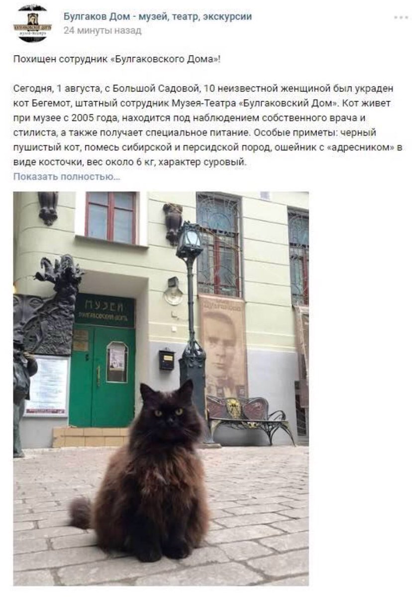 Кот Бегемот кукла