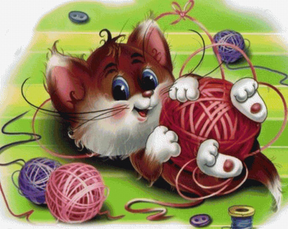 Кот и клубок ниток