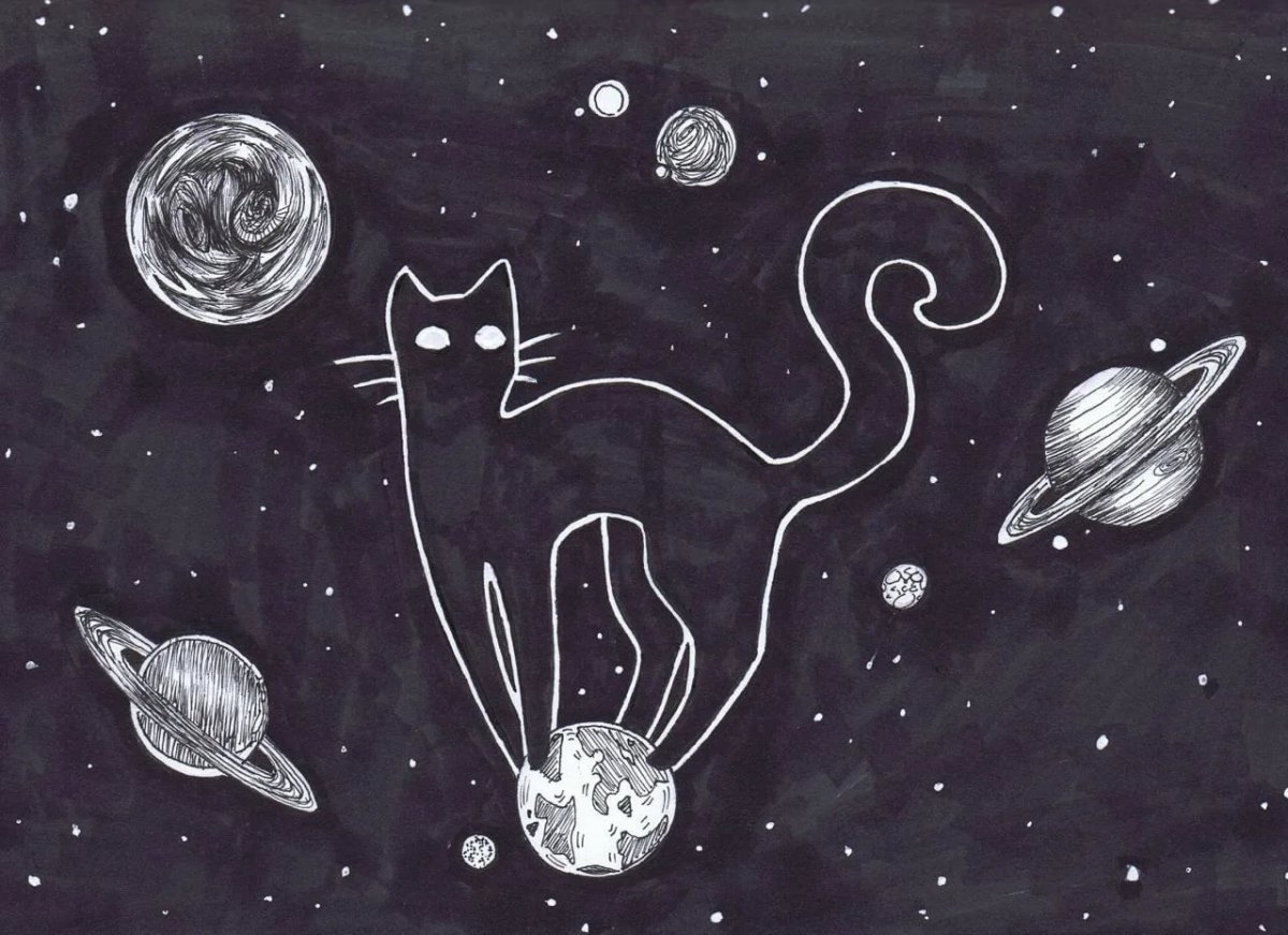 Звёздное небо рисунок карандашом