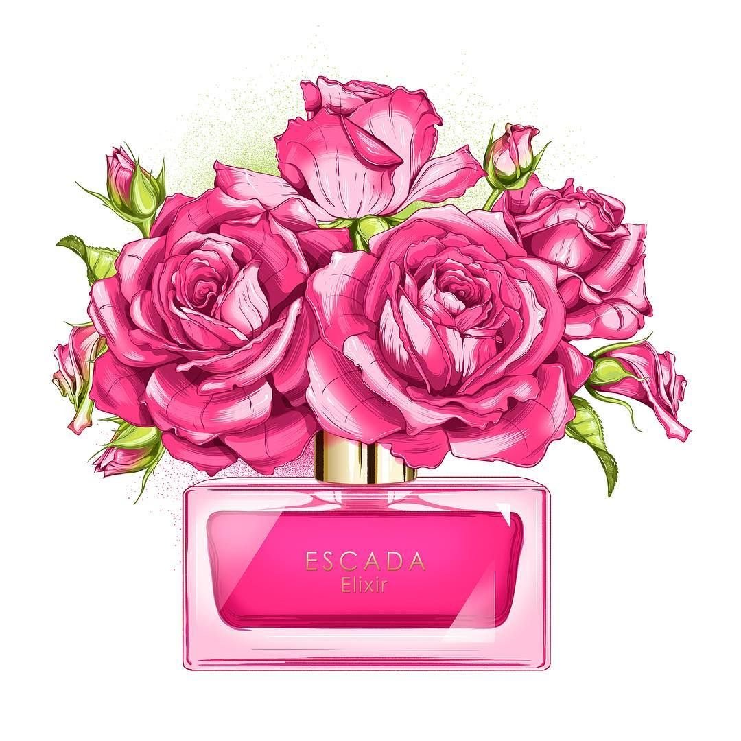 Парфюмерия акварелью и цветы