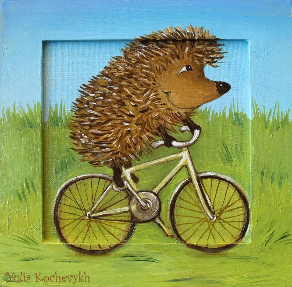 Ежик на мотоцикле