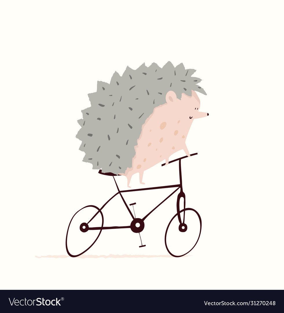 Ежик на велосипеде