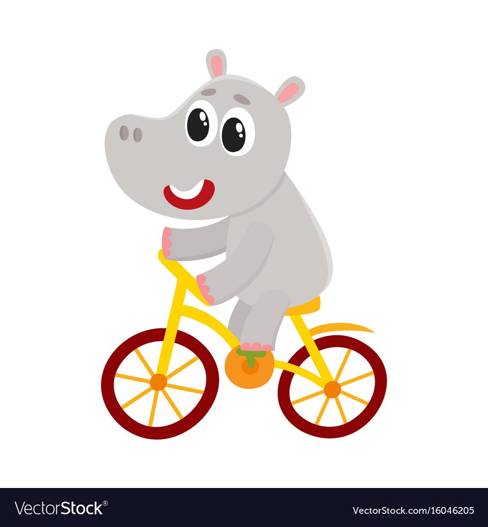 Картина мишка на велосипеде